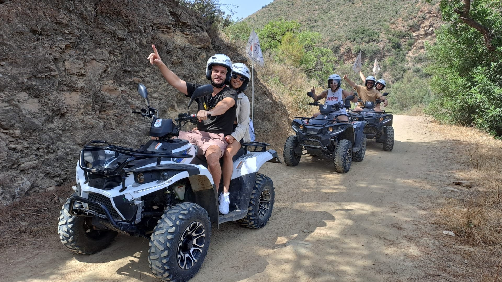 Friends on quad bikes in Marbella
